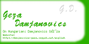 geza damjanovics business card